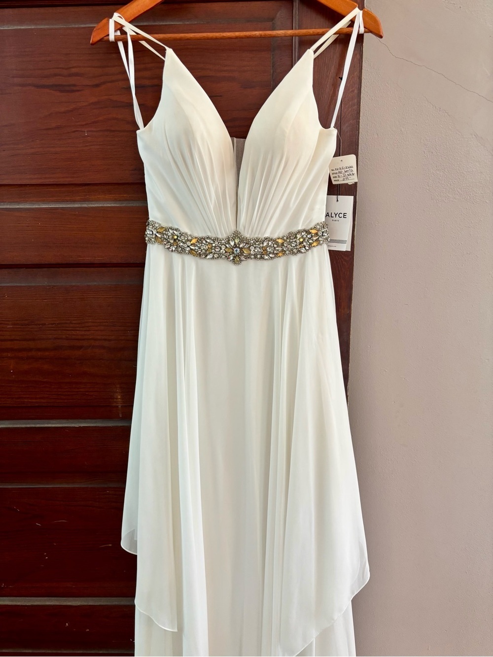NWT Alyce Paris Dress DIAMOND WHITE Style # 60092 Made in US, Cover pic is style - Picture 3 of 12